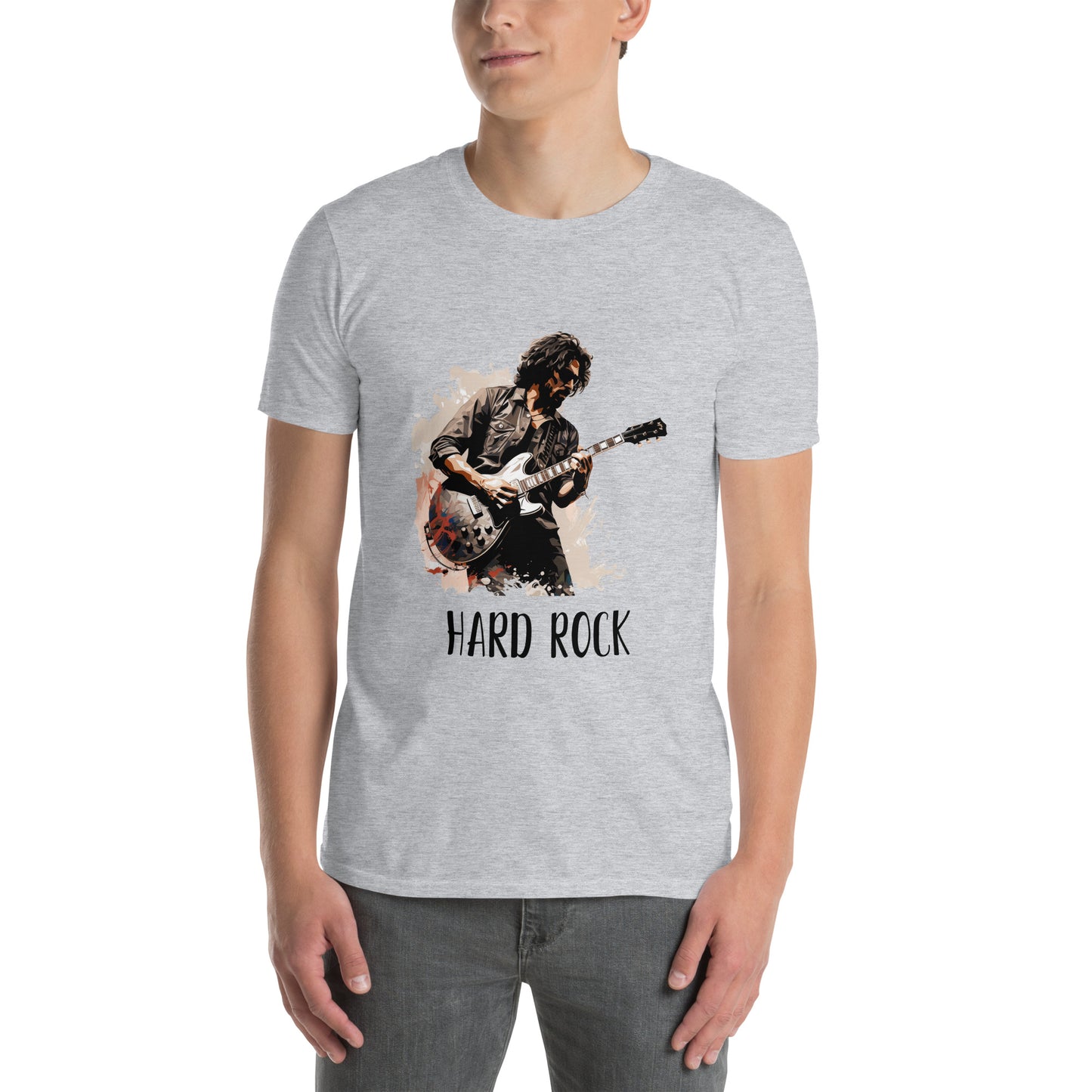 Short-Sleeve Unisex T-Shirt "HARD ROCK GUITARIST" ID: 153 (PREMIUM)