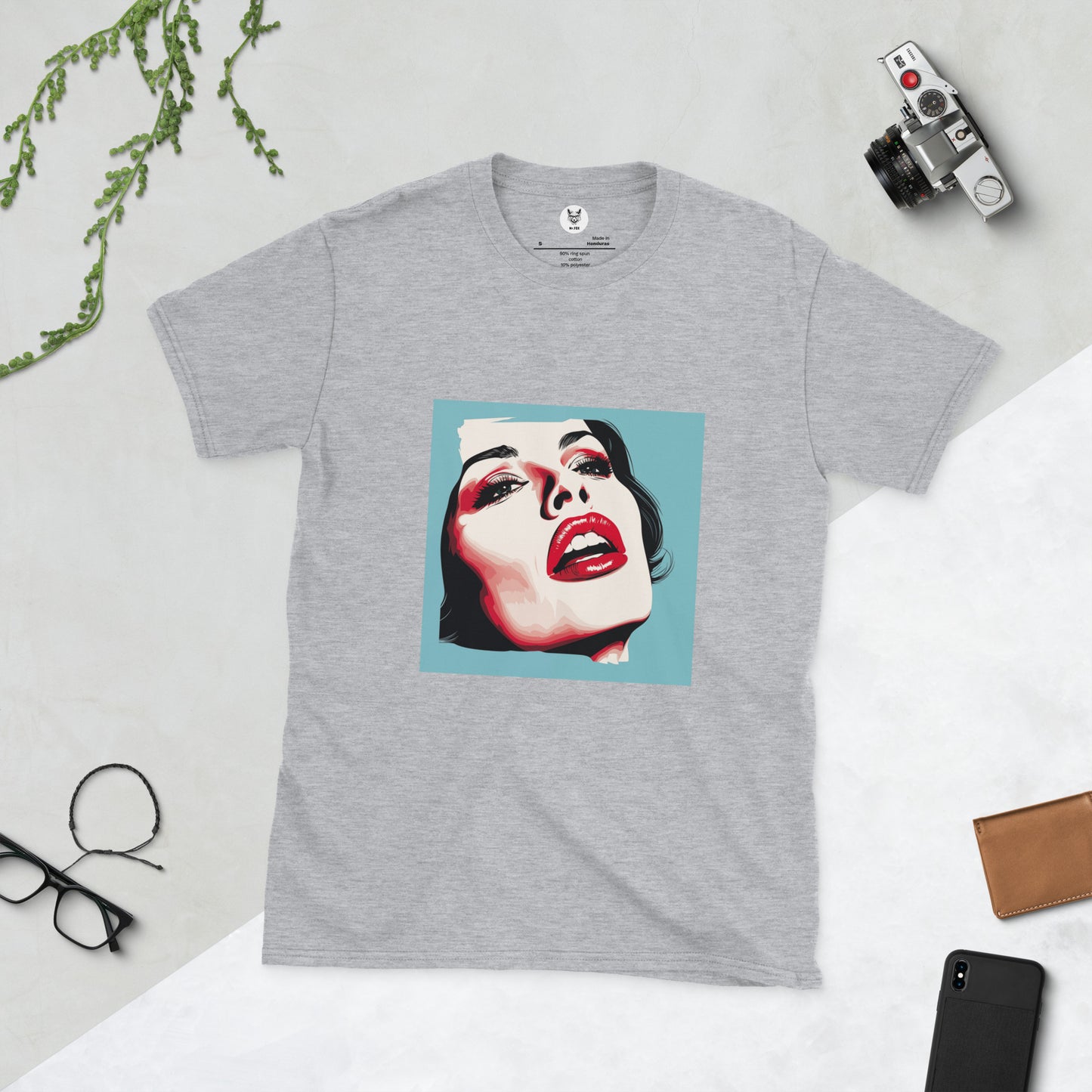 T-shirt unisex z krótkim rękawem „POP ART GIRL” ID: 162 (PREMIUM)