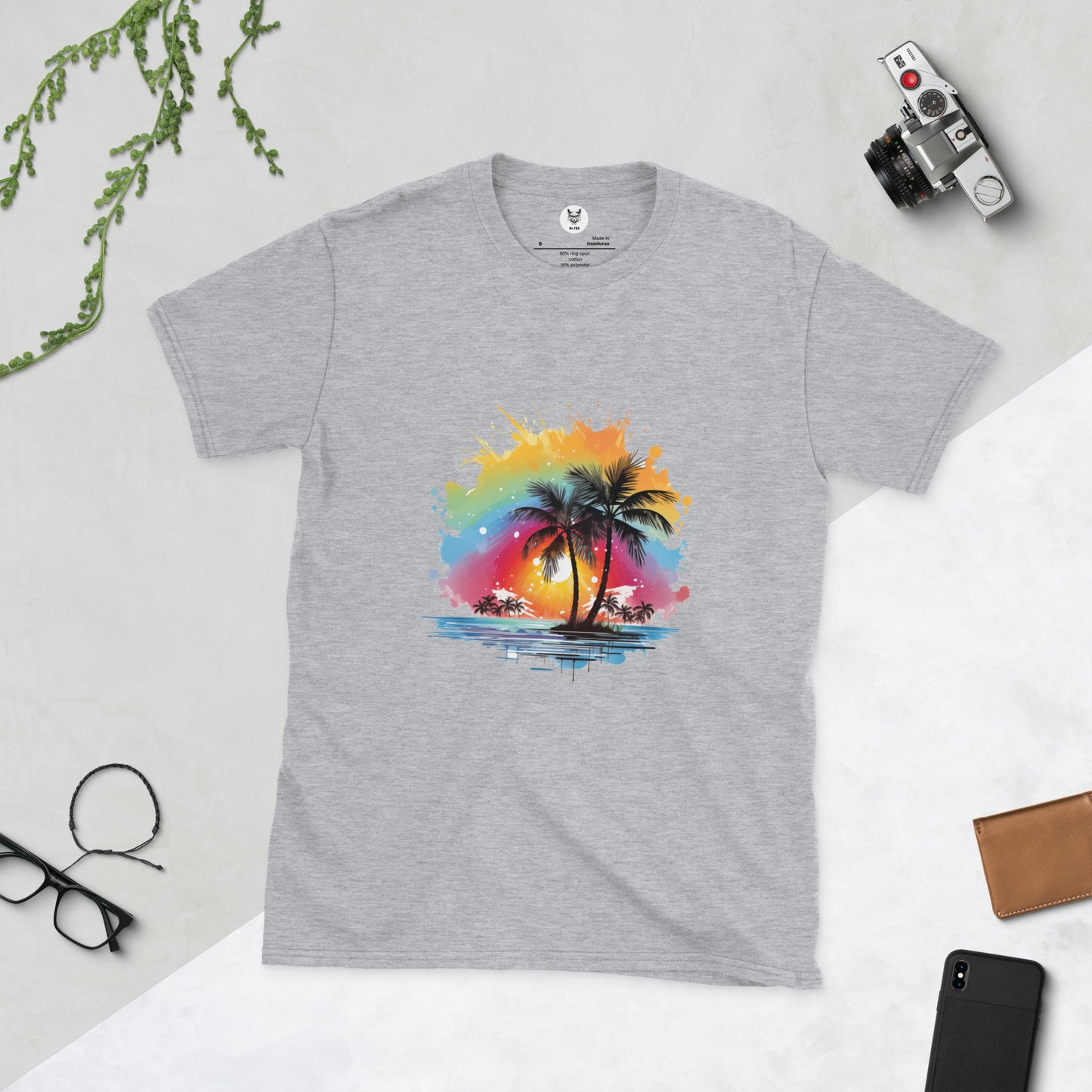 T-Shirt unisex z krótkim rękawem "PALMY" ID: 170 (PREMIUM)