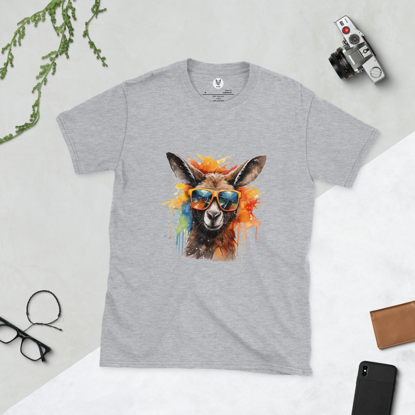 T-Shirt unisex z krótkim rękawem „KANGAROO POP ART” ID: 184 (PREMIUM)