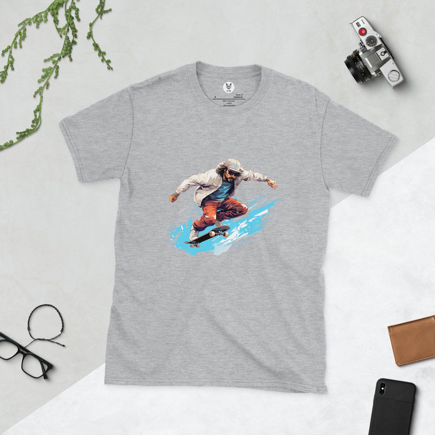 Koszulka unisex z krótkim rękawem „SKATEBOARD” ID: 186 (PREMIUM)