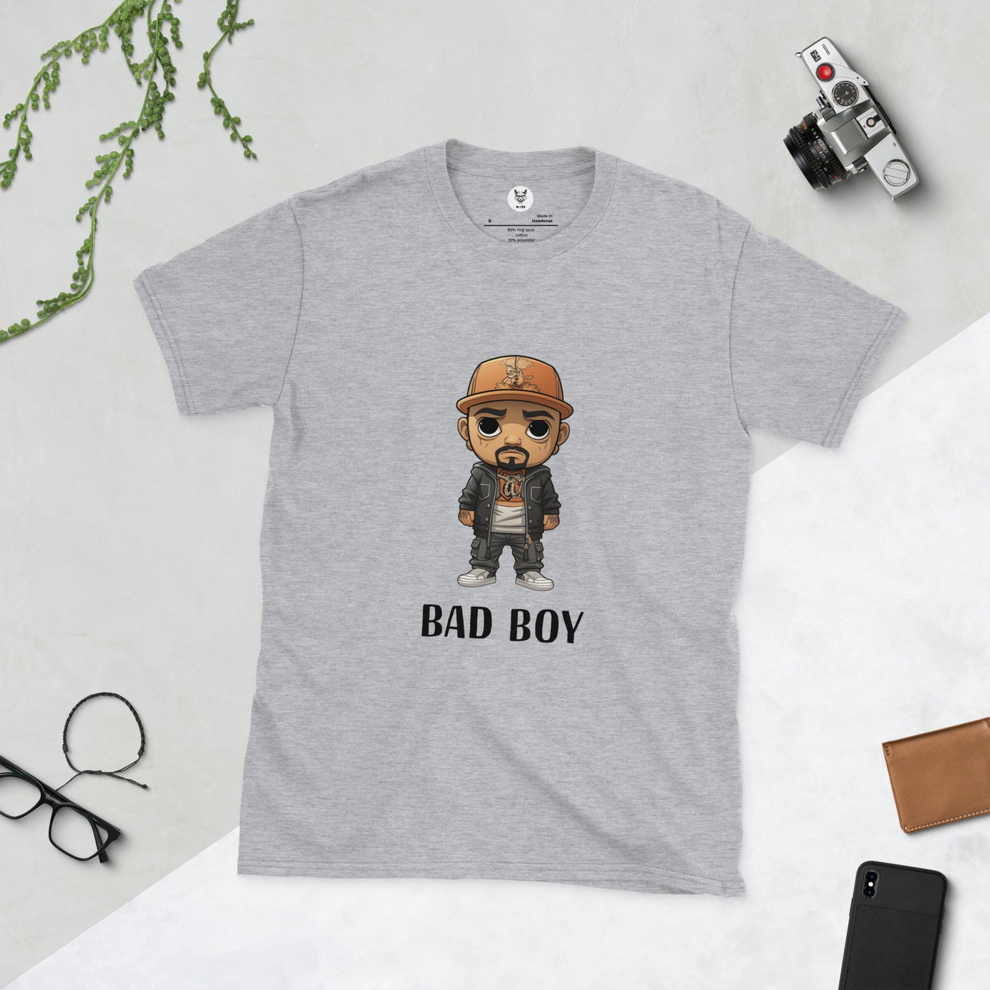 Koszulka unisex z krótkim rękawem „BAD BOY” ID: 196 (PREMIUM)