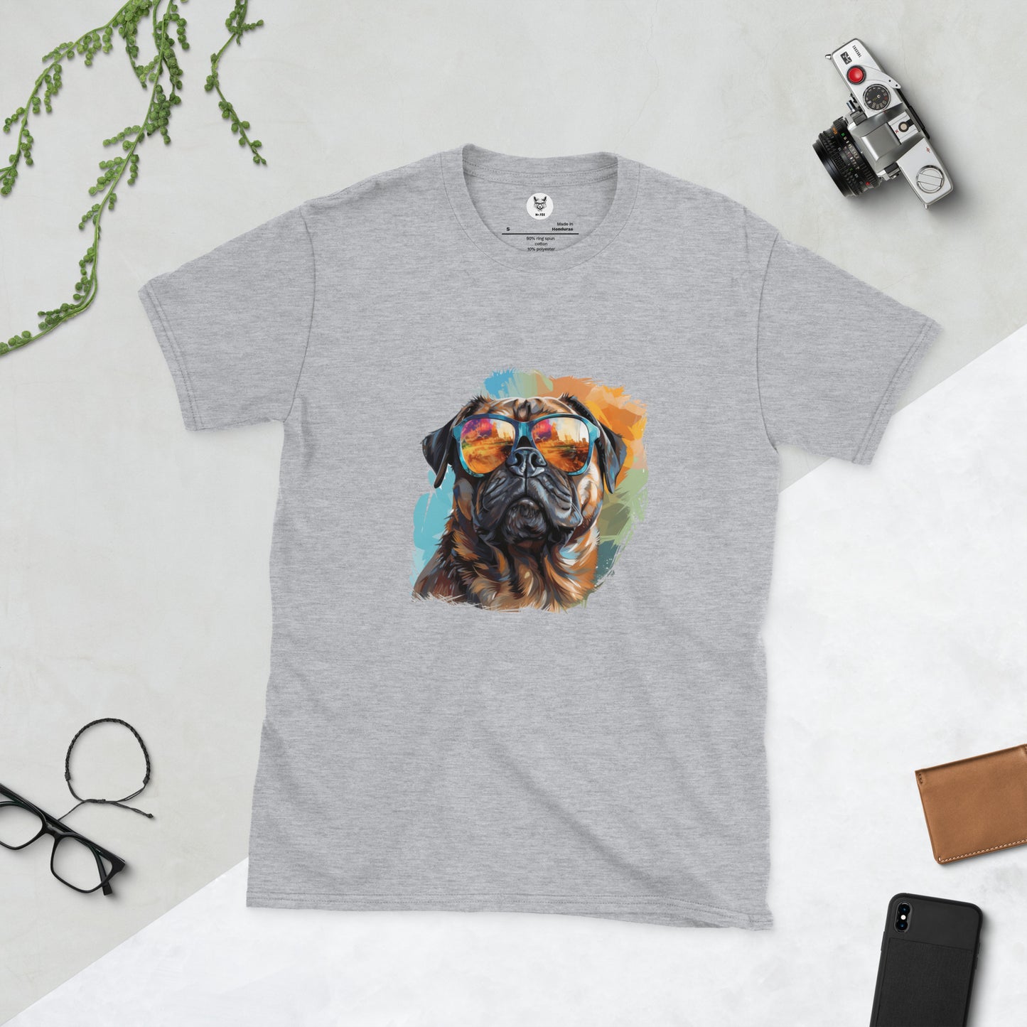 Koszulka unisex z krótkim rękawem "PUG DOG" ID: 204 (PREMIUM)