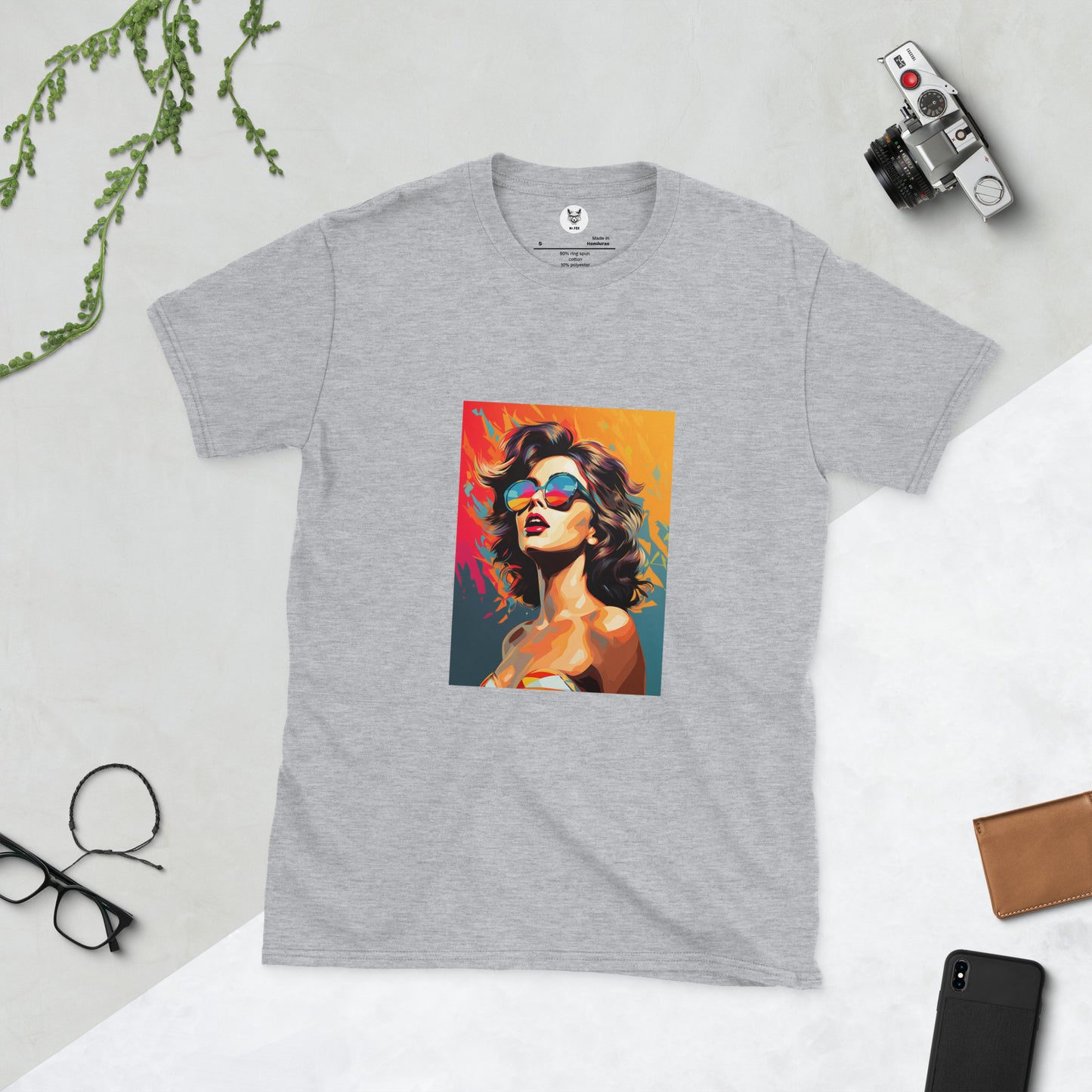 T-shirt unisex z krótkim rękawem „POP ART GIRL” ID: 225 (PREMIUM)