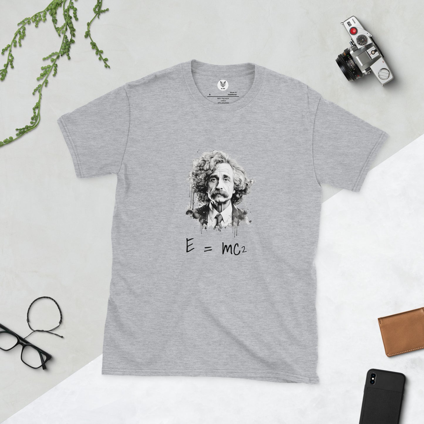 Koszulka unisex z krótkim rękawem „E = mc²” ID: 240 (PREMIUM)