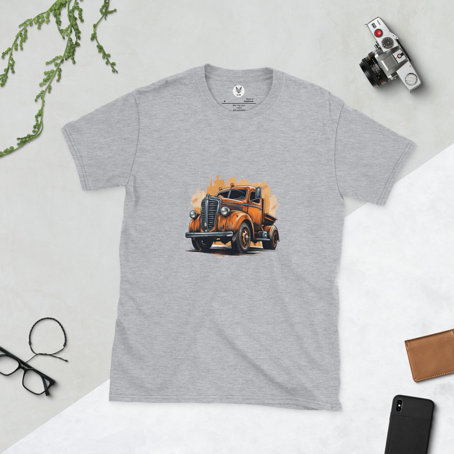 T-shirt unisex z krótkim rękawem „RETRO CAR” ID: 283 (PREMIUM)