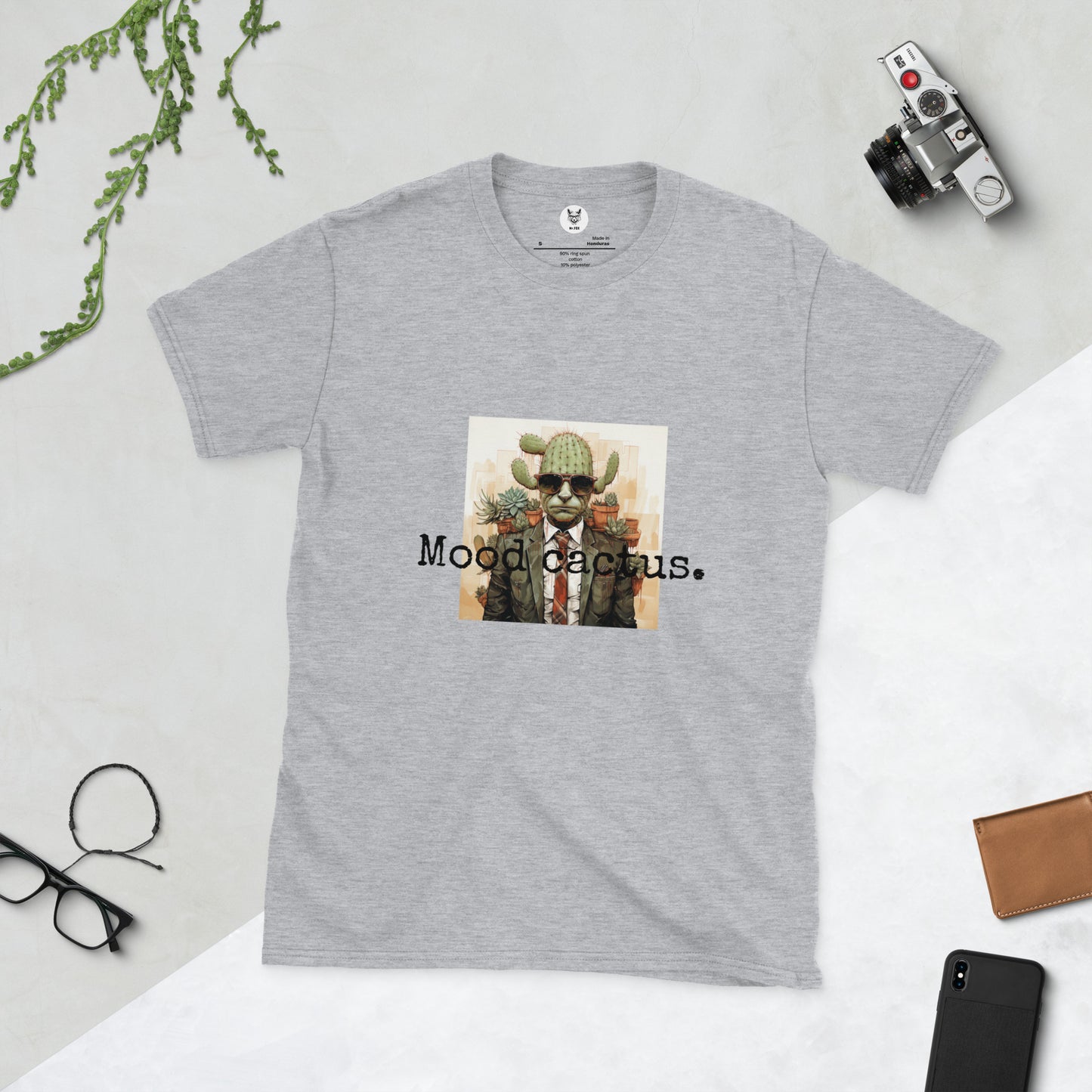 T-Shirt unisex z krótkim rękawem „MOOD CACTUS MEN” ID: 284 (PREMIUM)