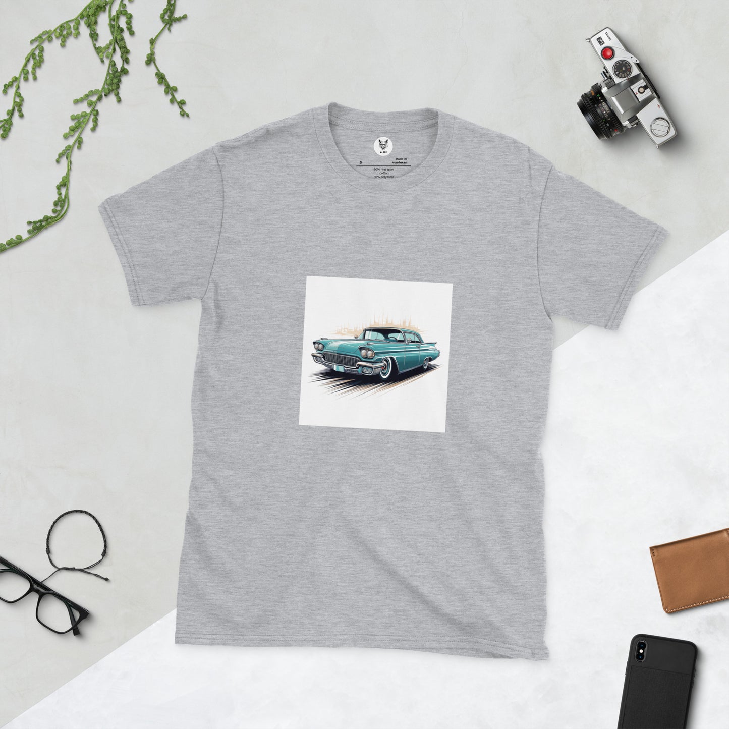 T-shirt unisex z krótkim rękawem „RETRO CAR” ID: 298 (PREMIUM)