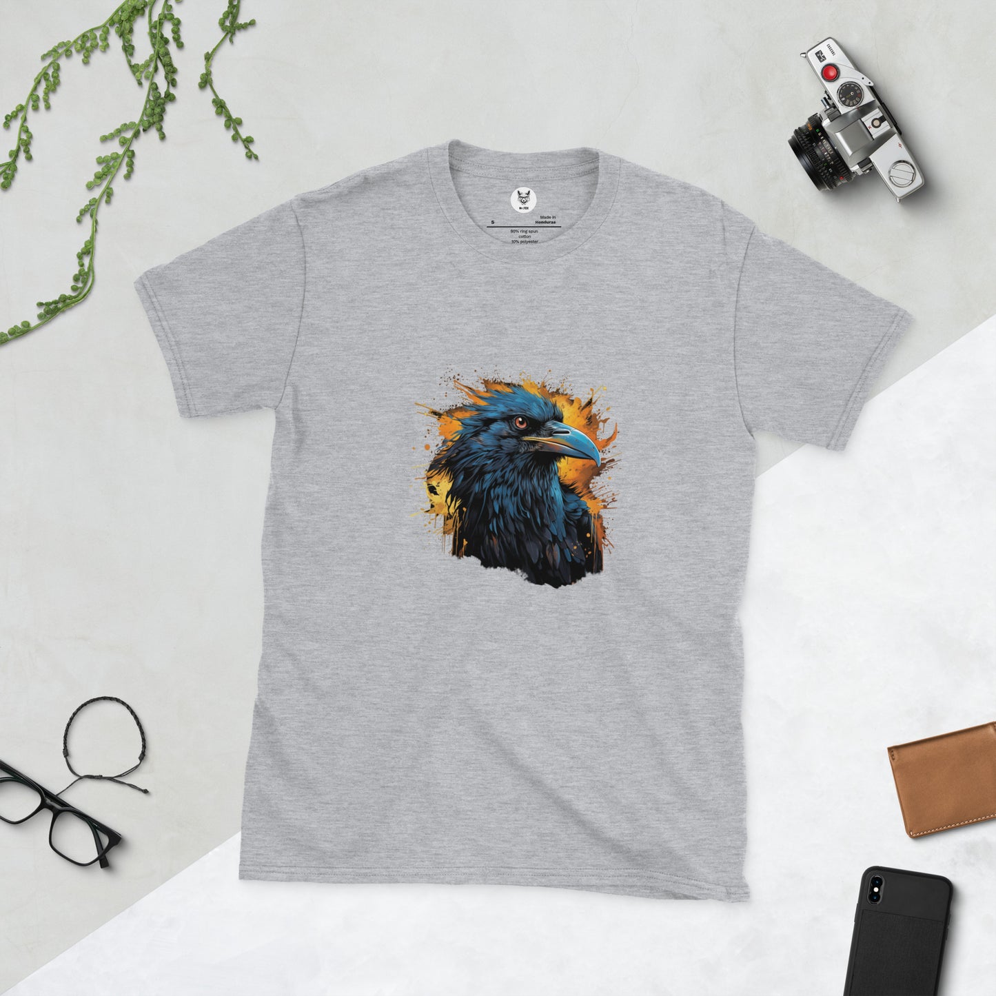 Koszulka unisex z krótkim rękawem "BIRD CROW" ID: 305 (PREMIUM)