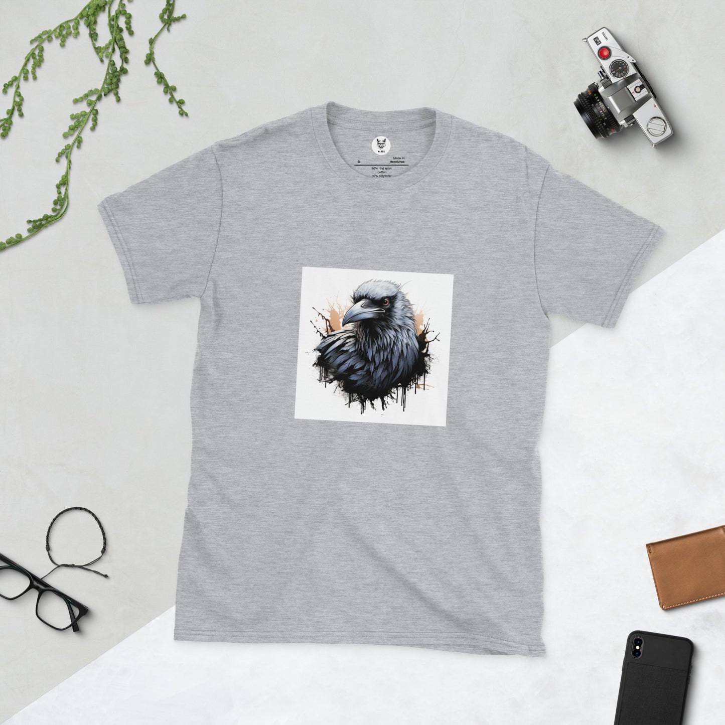 Koszulka unisex z krótkim rękawem "BIRD CROW" ID: 316 (PREMIUM)