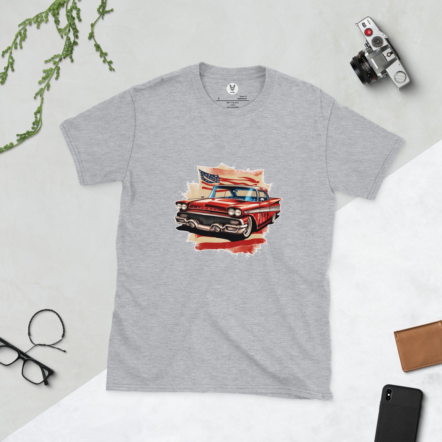 Short-Sleeve Unisex T-Shirt "RETRO CAR" id: 24 (PREMIUM)