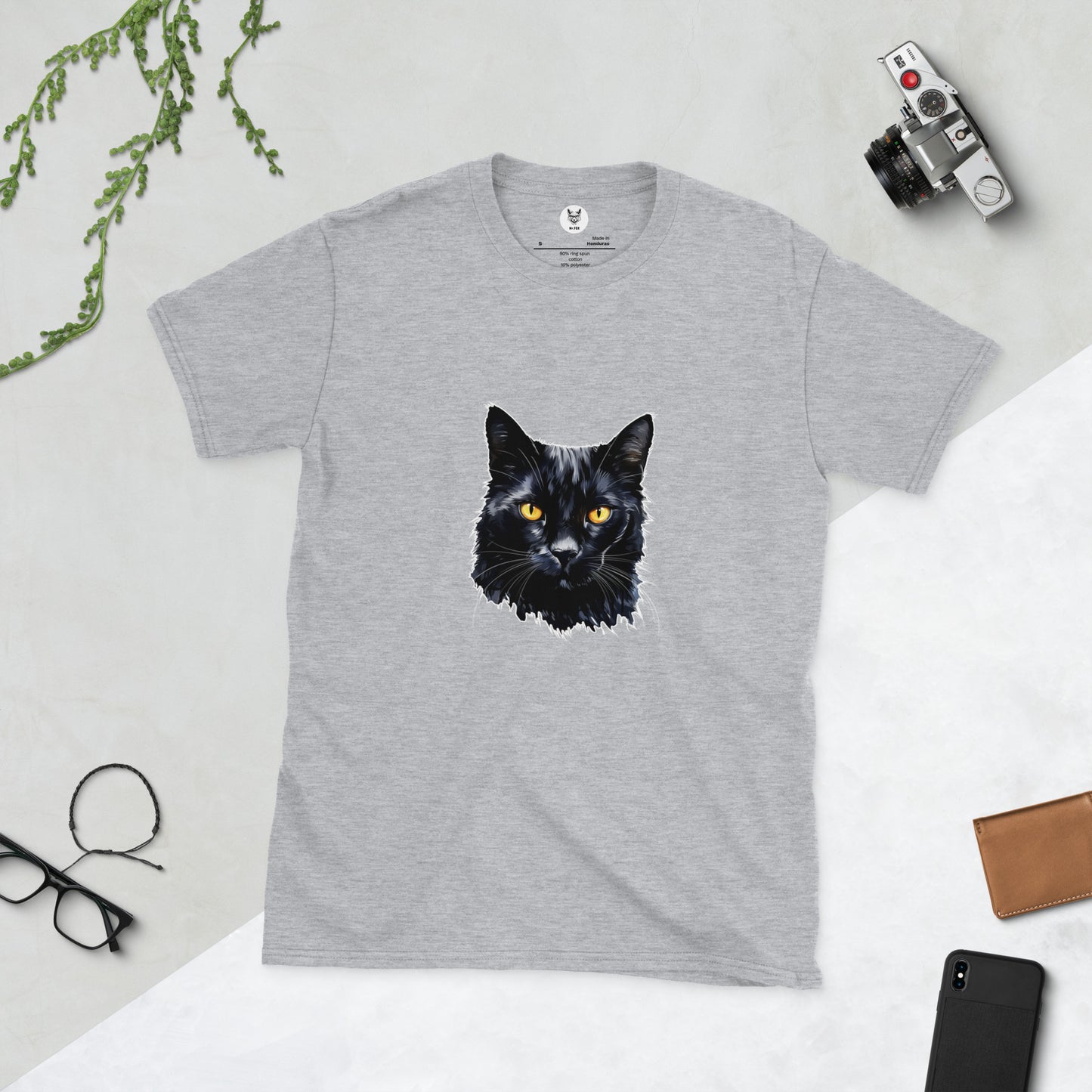 Футболка унисекс с коротким рукавом "BLACK CAT" id: 30 (ПРЕМИУМ)