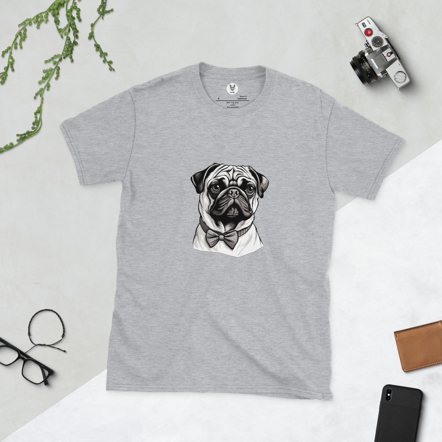 Футболка унисекс с коротким рукавом "DOG PUG" id: 71 (ПРЕМИУМ)