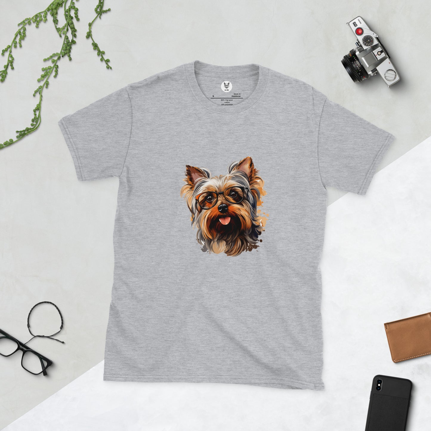 Koszulka unisex z krótkim rękawem „YORKSHIRE TERRIER” id: 93 (PREMIUM)