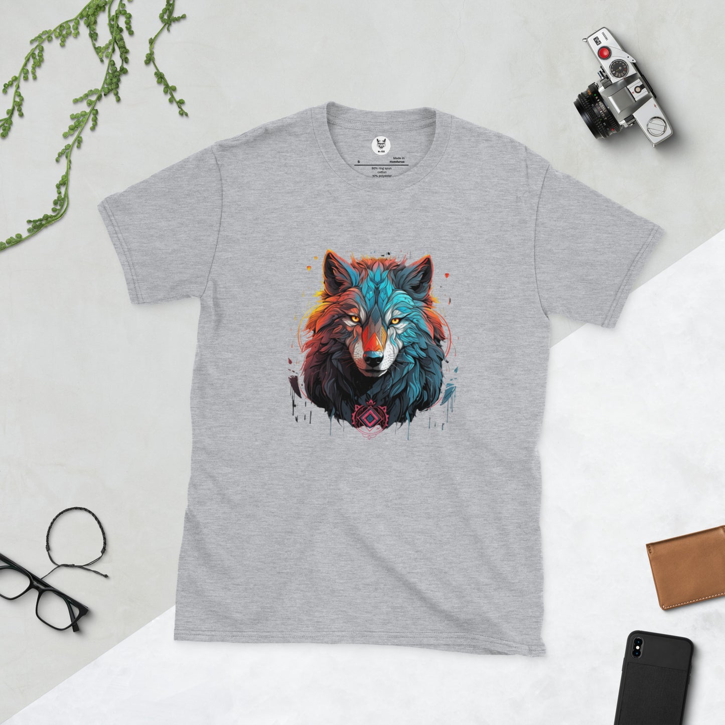 Koszulka unisex z krótkim rękawem "WOLF SHAMAN" ID: 116 (PREMIUM)