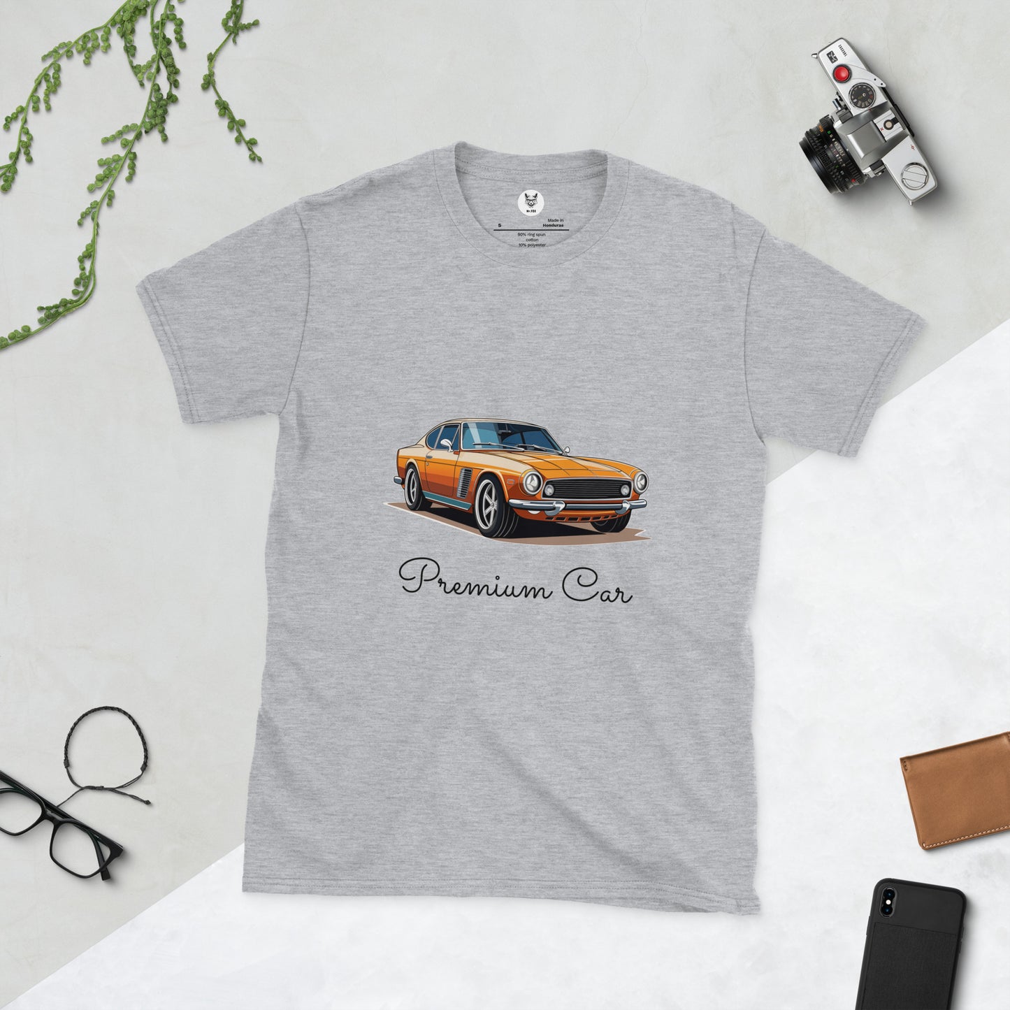 T-shirt unisex z krótkim rękawem „RETRO CAR” ID: 156 (PREMIUM)