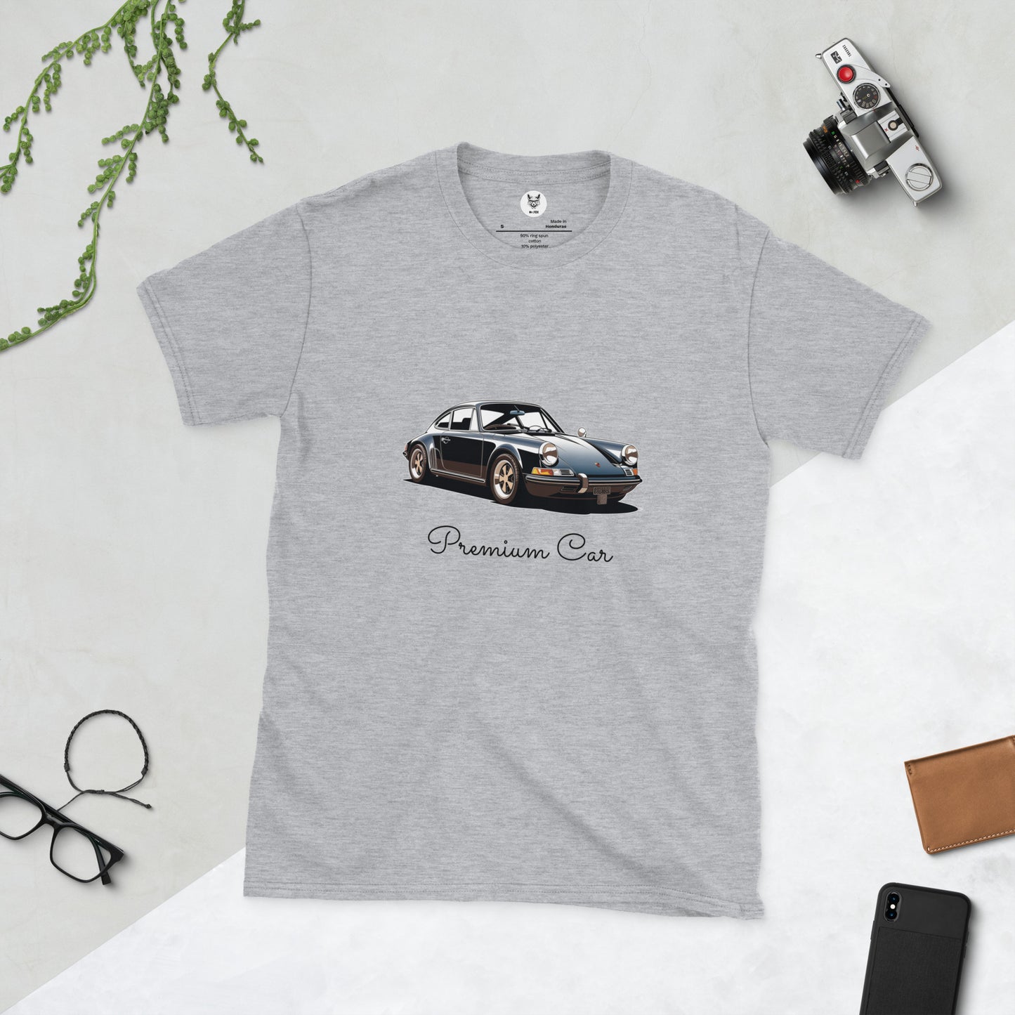 T-shirt unisex z krótkim rękawem „RETRO CAR” ID: 160 (PREMIUM)