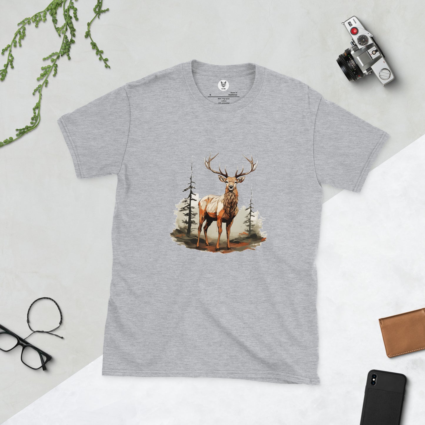 Koszulka unisex z krótkim rękawem "DEER" ID: 193 (PREMIUM)