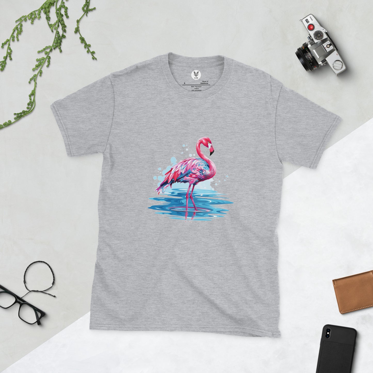 Koszulka unisex z krótkim rękawem „FLAMINGO” ID: 203 (PREMIUM)