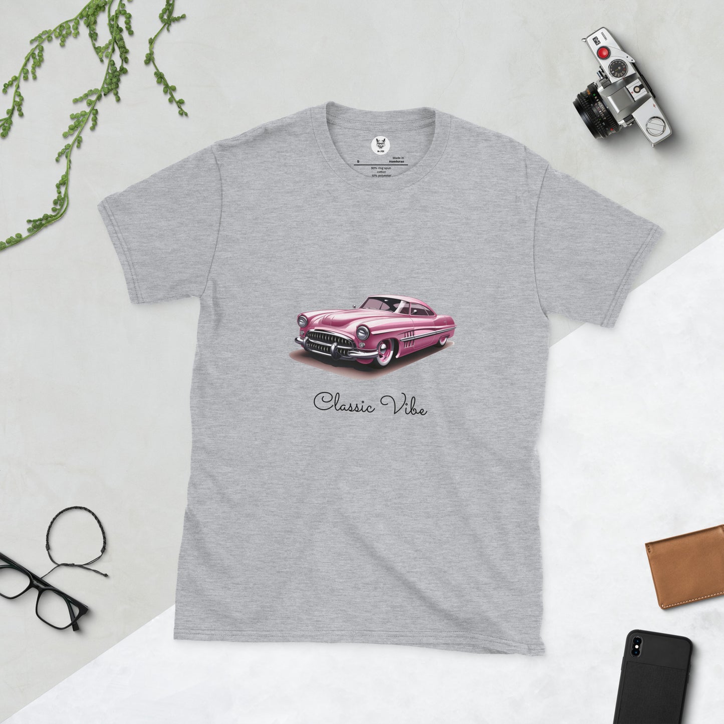 T-shirt unisex z krótkim rękawem „RETRO CAR” id: 65 (PREMIUM)