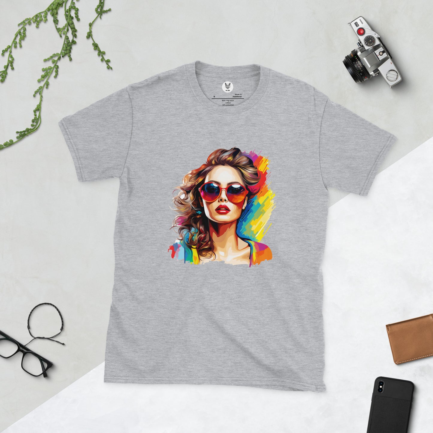 T-shirt unisex z krótkim rękawem „POP ART GIRL” ID: 206 (PREMIUM)