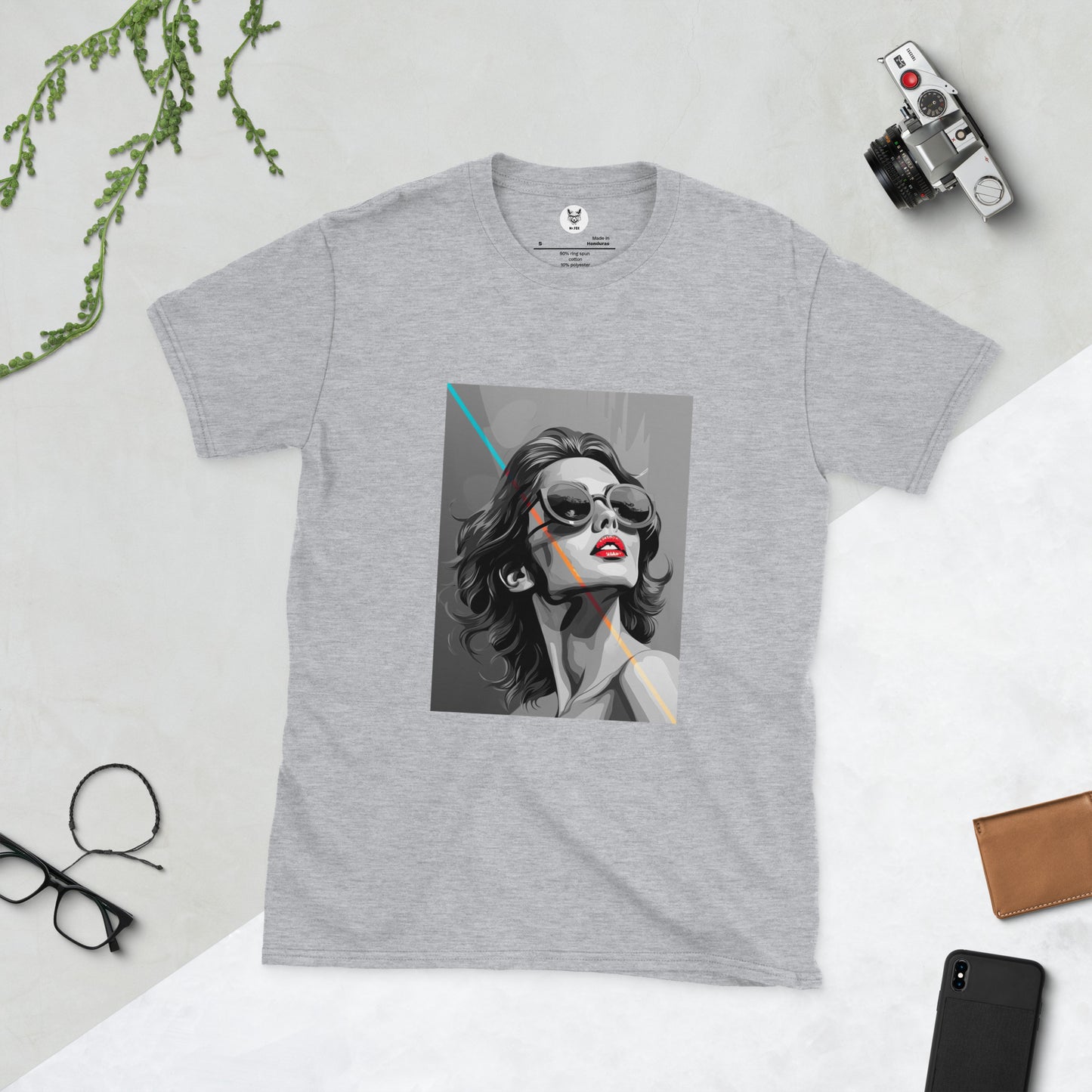 T-shirt unisex z krótkim rękawem „POP ART GIRL” ID: 360 (PREMIUM)