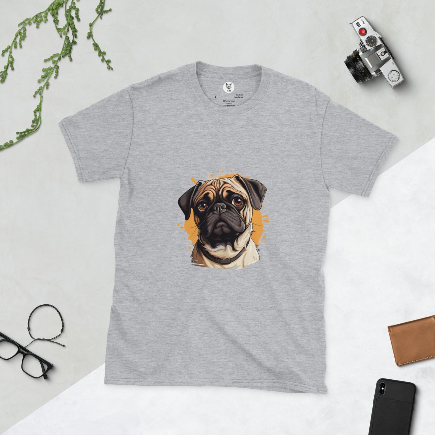 Футболка унисекс с коротким рукавом "DOG PUG" ID: 362 (ПРЕМИУМ)