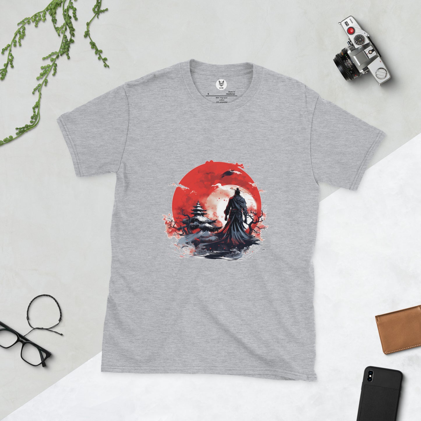 T-Shirt unisex z krótkim rękawem „ANIME SAMURAI” ID: 365 (PREMIUM)