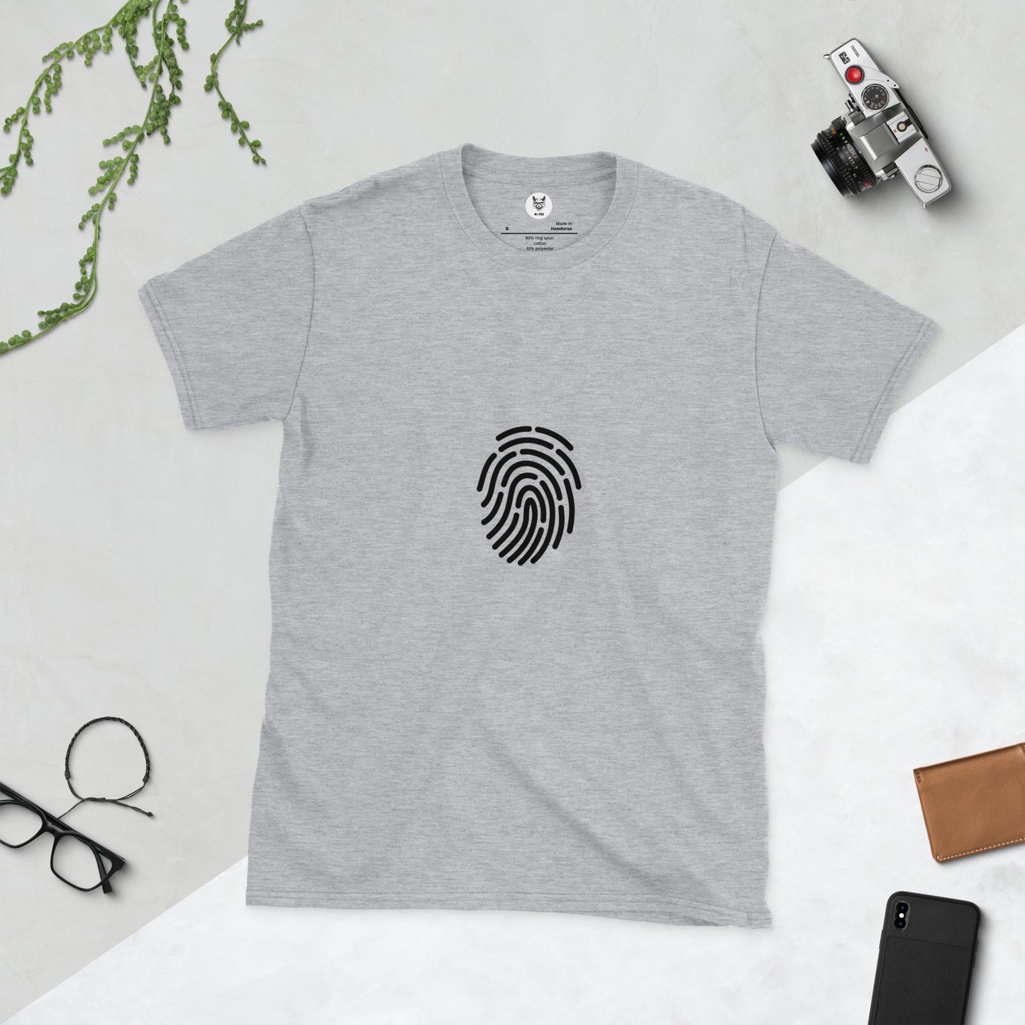 Koszulka unisex z krótkim rękawem „FINGERPRINT” ID: 383 (PREMIUM)