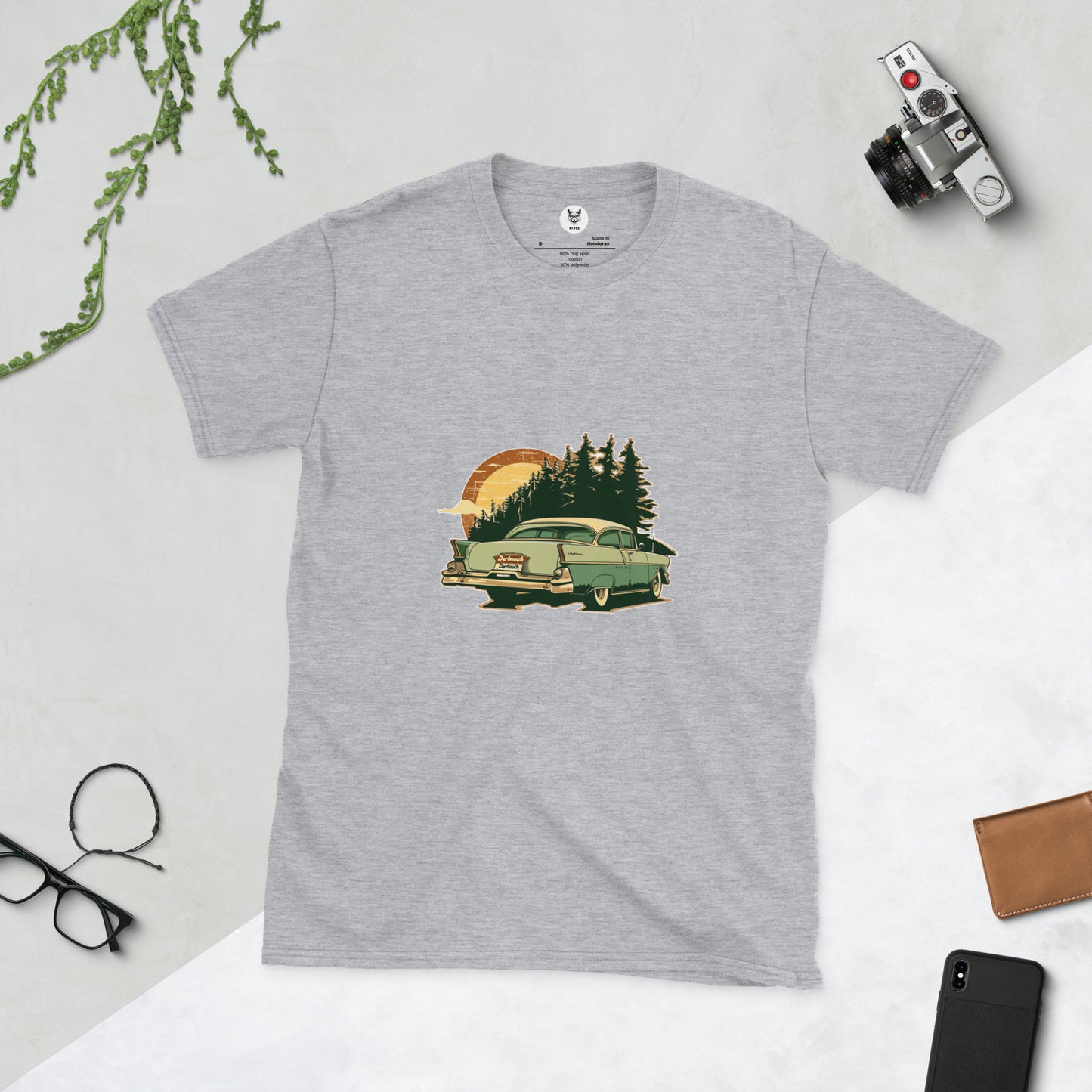 T-shirt unisex z krótkim rękawem „Retro Car” ID: 440 (PREMIUM)