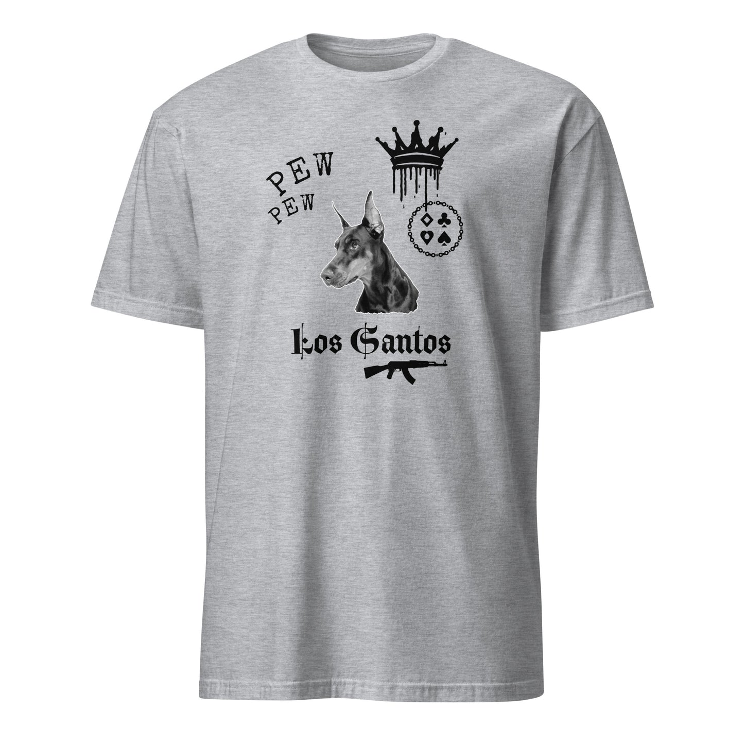 Short-Sleeve Unisex T-Shirt "Dog Los Santos" (back&front) ID: 462 (PREMIUM)