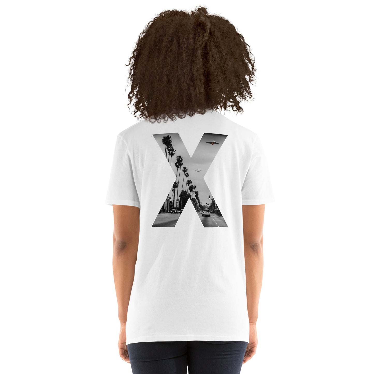 Short-Sleeve Unisex T-Shirt "NY+X+UFO" (front&back) id: 05