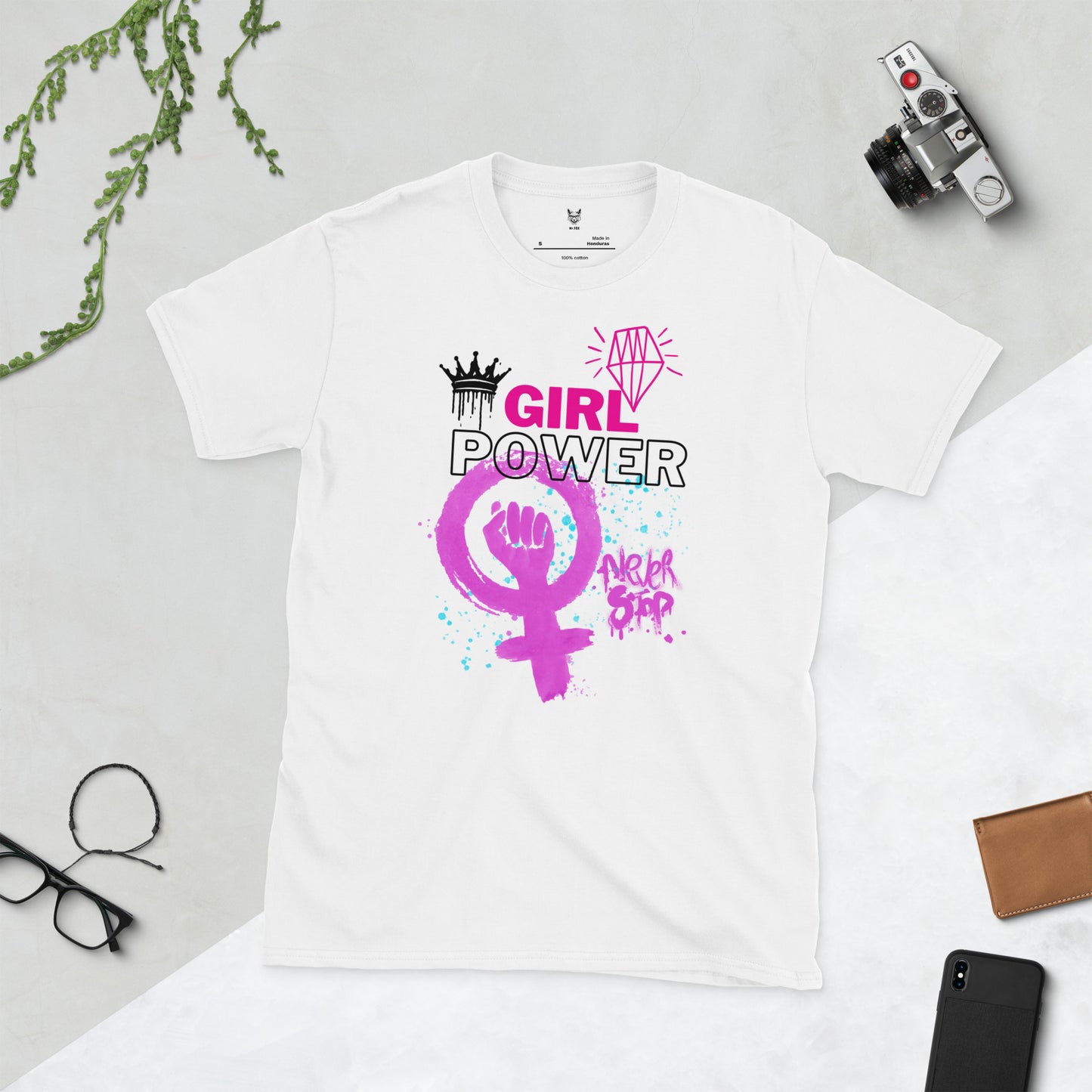 Koszulka unisex z krótkim rękawem „GIRL POWER” id: 10 (PREMIUM)