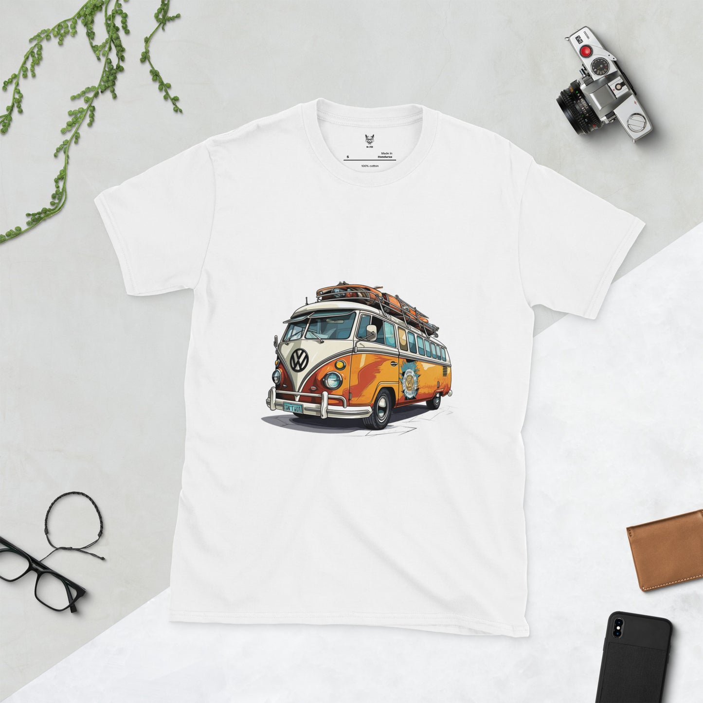 T-shirt unisex z krótkim rękawem „RETRO CAR” ID: 84 (PREMIUM)