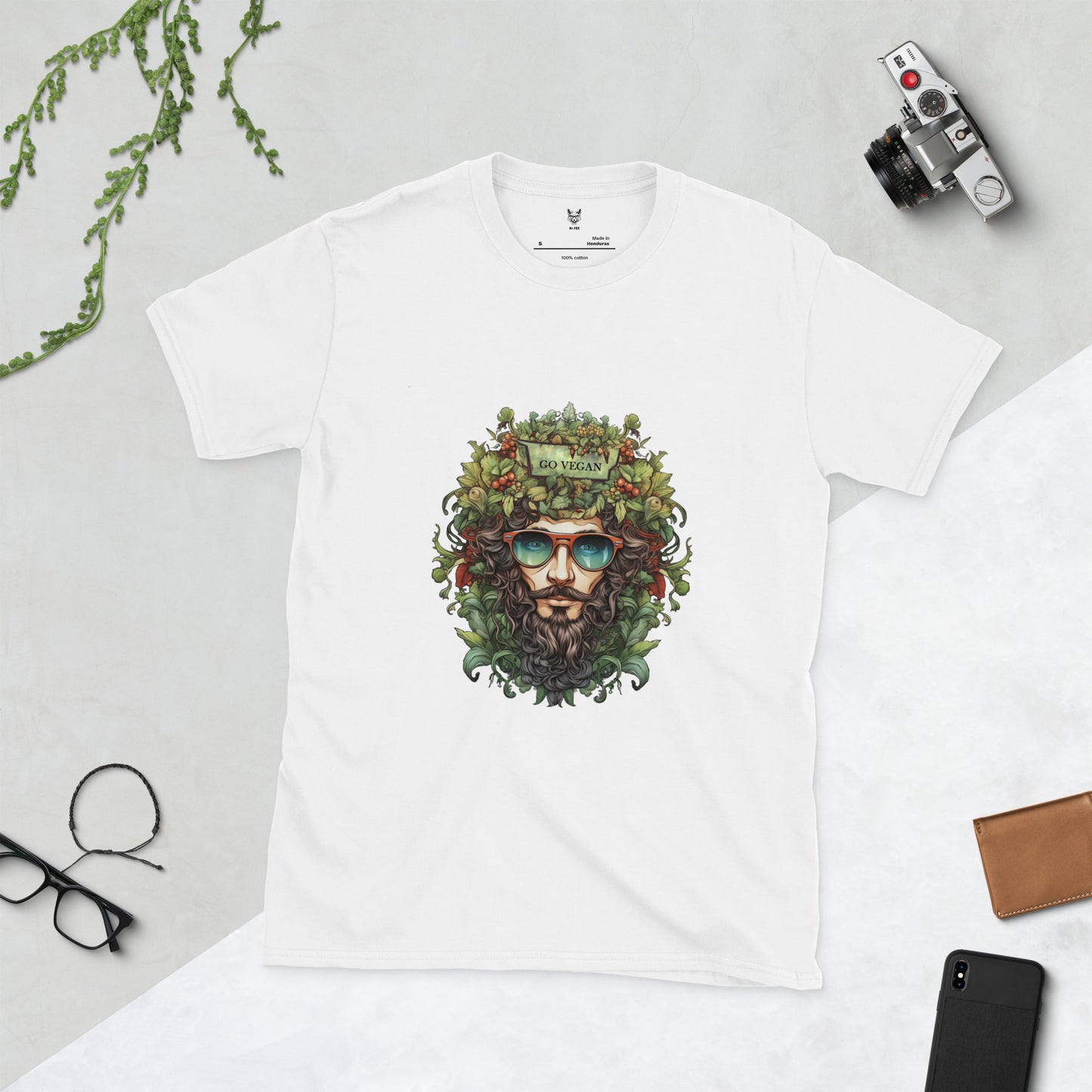 Koszulka unisex z krótkim rękawem „GO VEGAN” ID: 134 (PREMIUM)