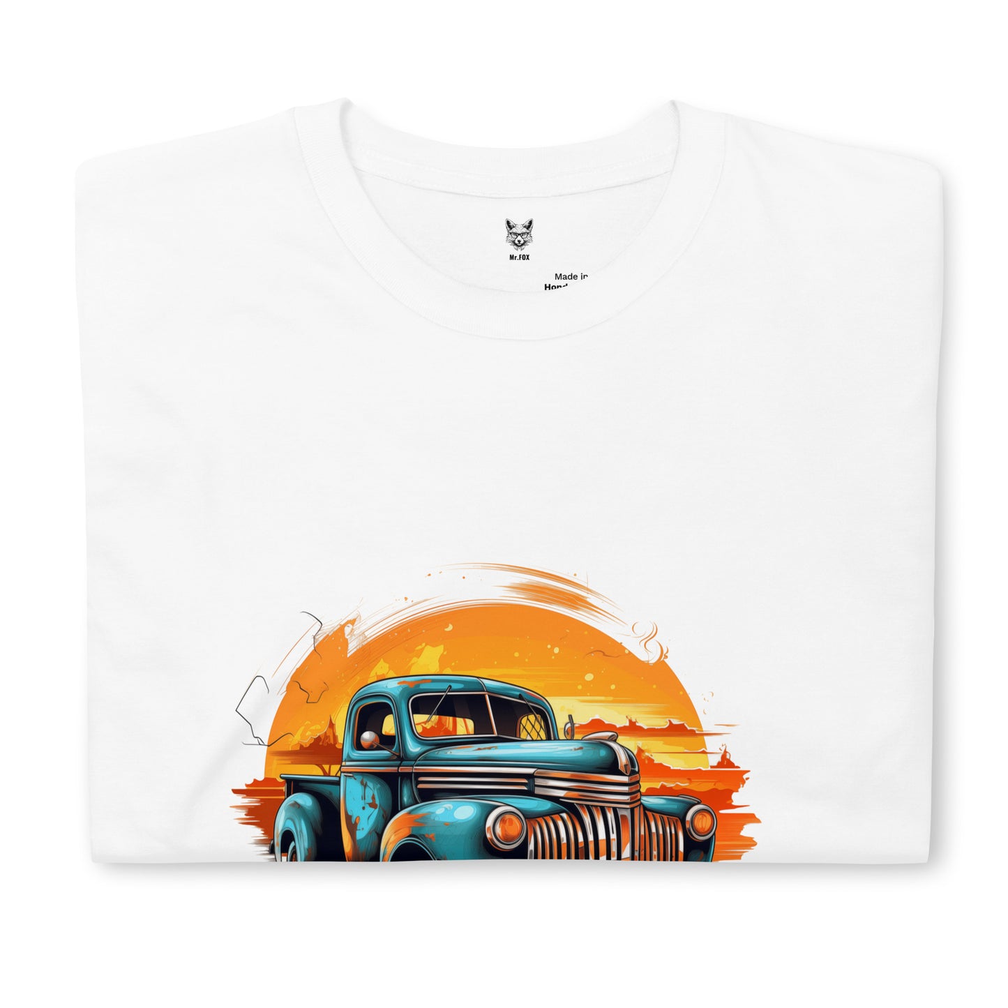 T-shirt unisex z krótkim rękawem „RETRO CAR” ID: 148 (PREMIUM)