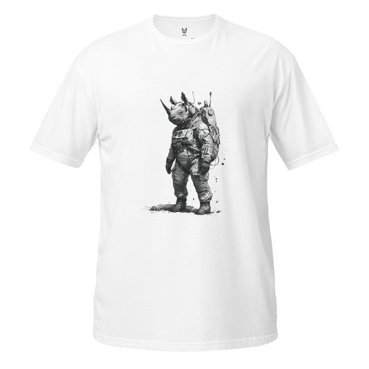 T-shirt unisex z krótkim rękawem „RHINO ASTRONAUT” ID: 151 (PREMIUM)