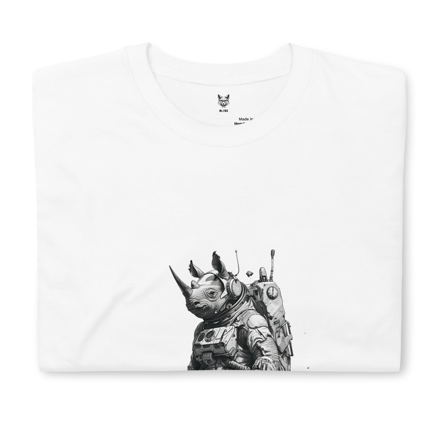 T-shirt unisex z krótkim rękawem „RHINO ASTRONAUT” ID: 151 (PREMIUM)