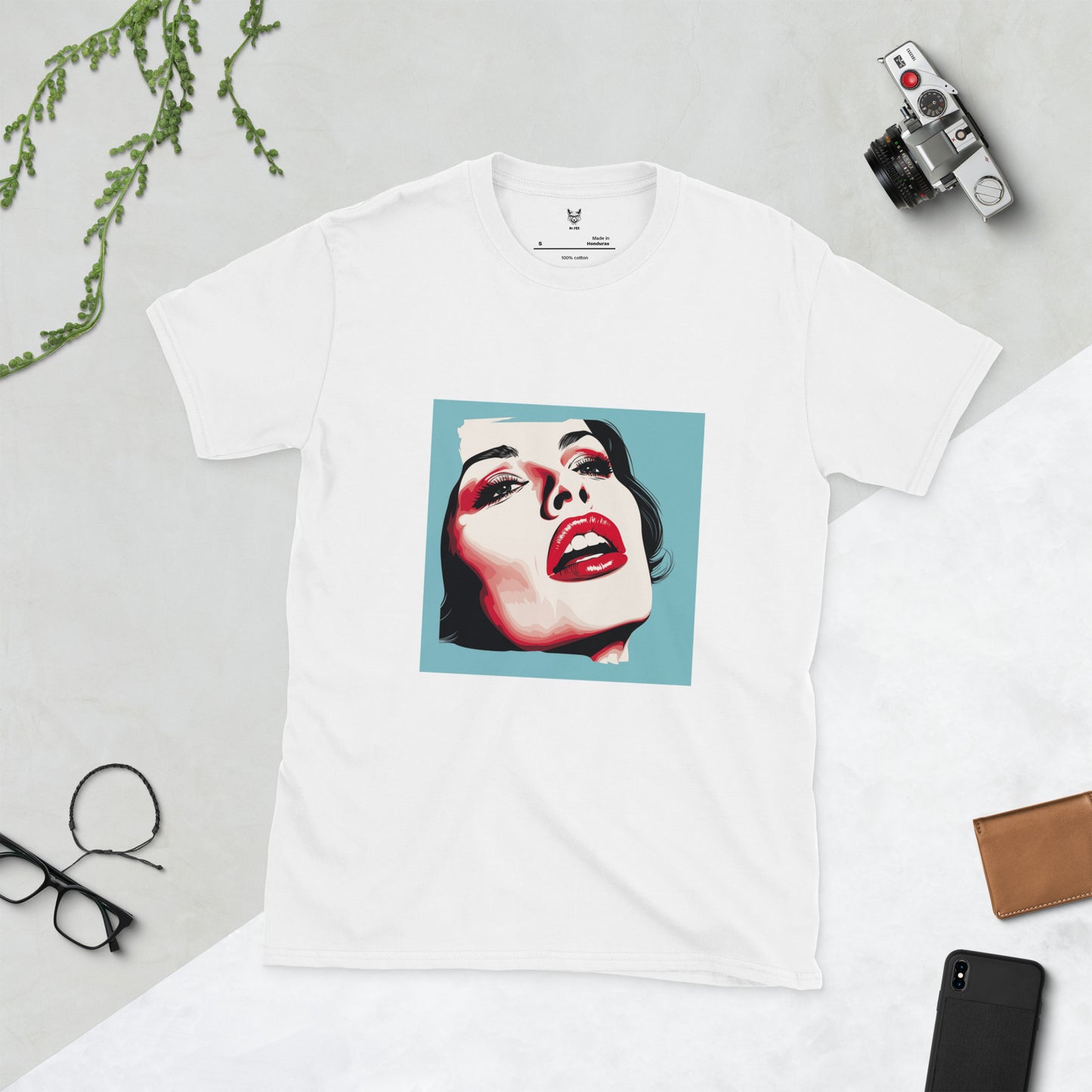 T-shirt unisex z krótkim rękawem „POP ART GIRL” ID: 162 (PREMIUM)