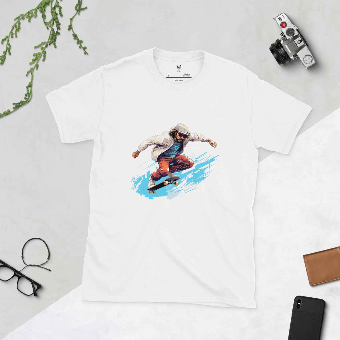 Koszulka unisex z krótkim rękawem „SKATEBOARD” ID: 186 (PREMIUM)