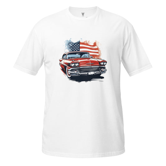 T-shirt unisex z krótkim rękawem „RETRO CAR” ID: 198 (PREMIUM)