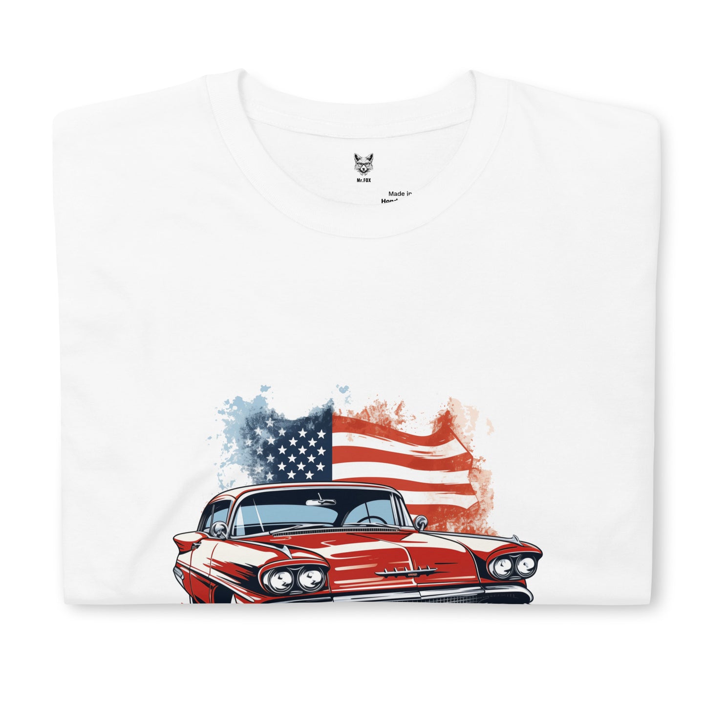 T-shirt unisex z krótkim rękawem „RETRO CAR” ID: 198 (PREMIUM)