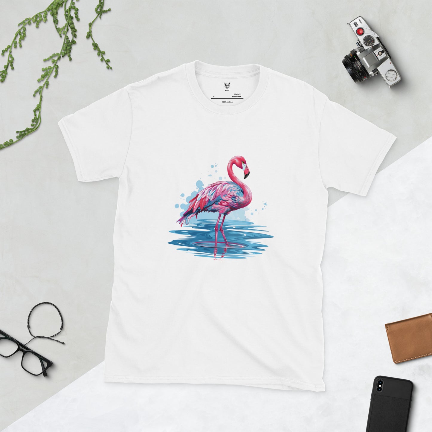 Koszulka unisex z krótkim rękawem „FLAMINGO” ID: 203 (PREMIUM)