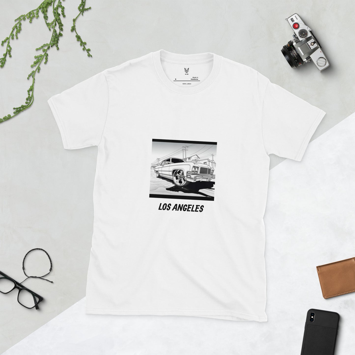 T-shirt unisex z krótkim rękawem „los Angeles” ID: 222 (PREMIUM)