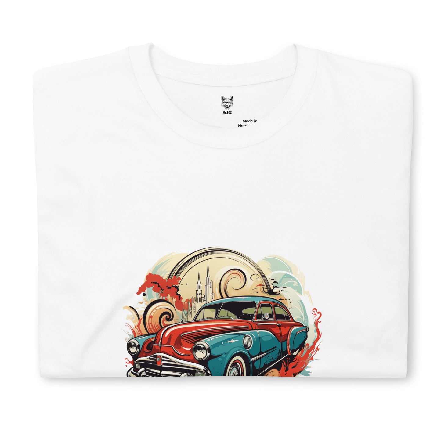 T-shirt unisex z krótkim rękawem „RETRO CAR” ID: 229 (PREMIUM)