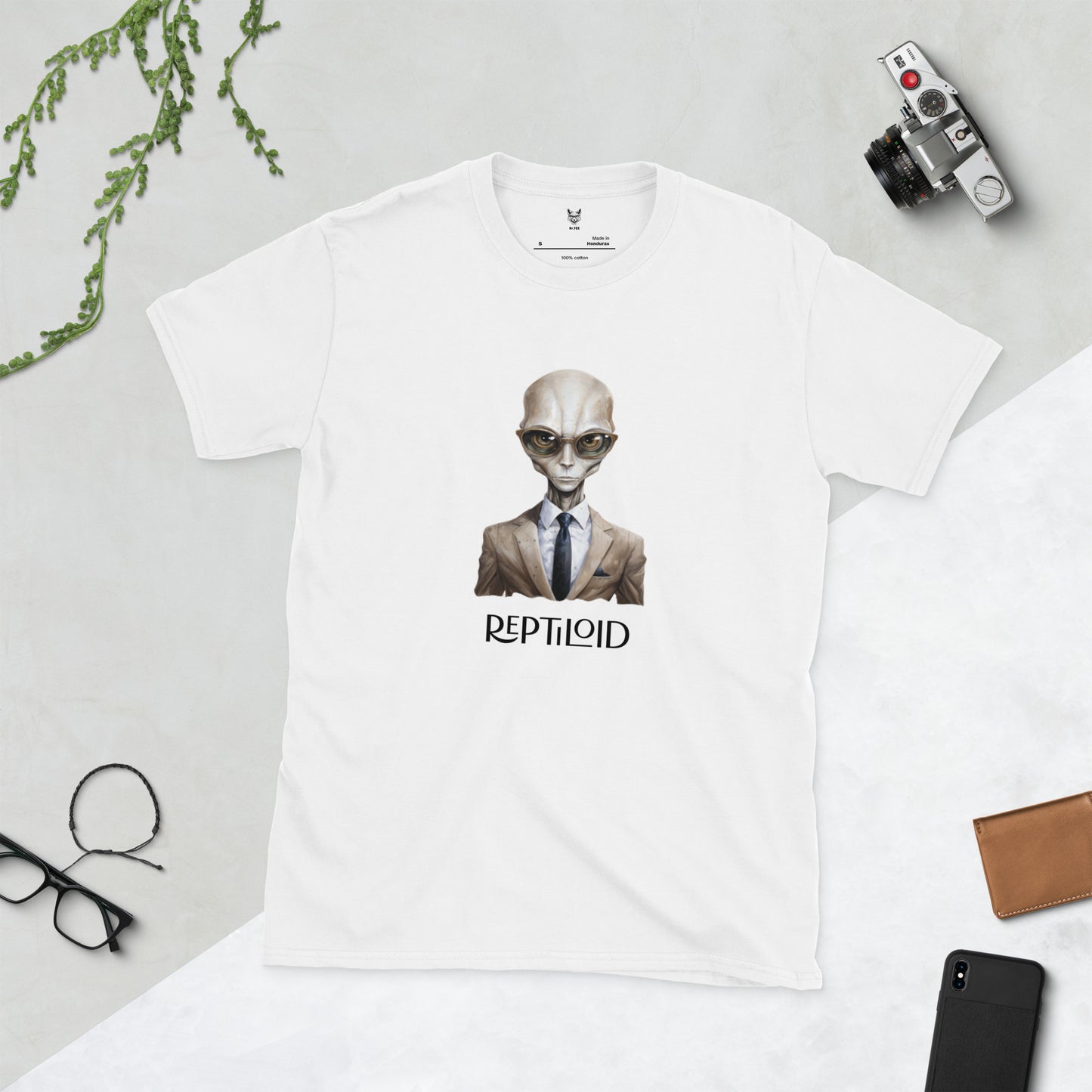 Koszulka unisex z krótkim rękawem „REPTILOID UFO” ID: 238 (PREMIUM)