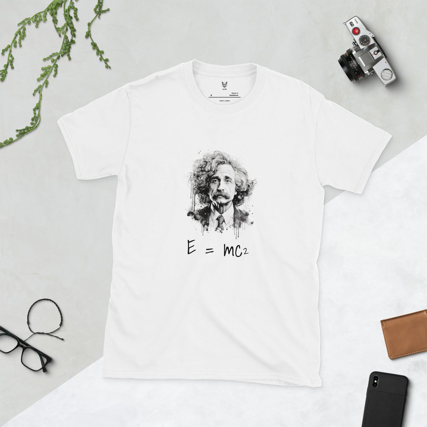 Koszulka unisex z krótkim rękawem „E = mc²” ID: 240 (PREMIUM)