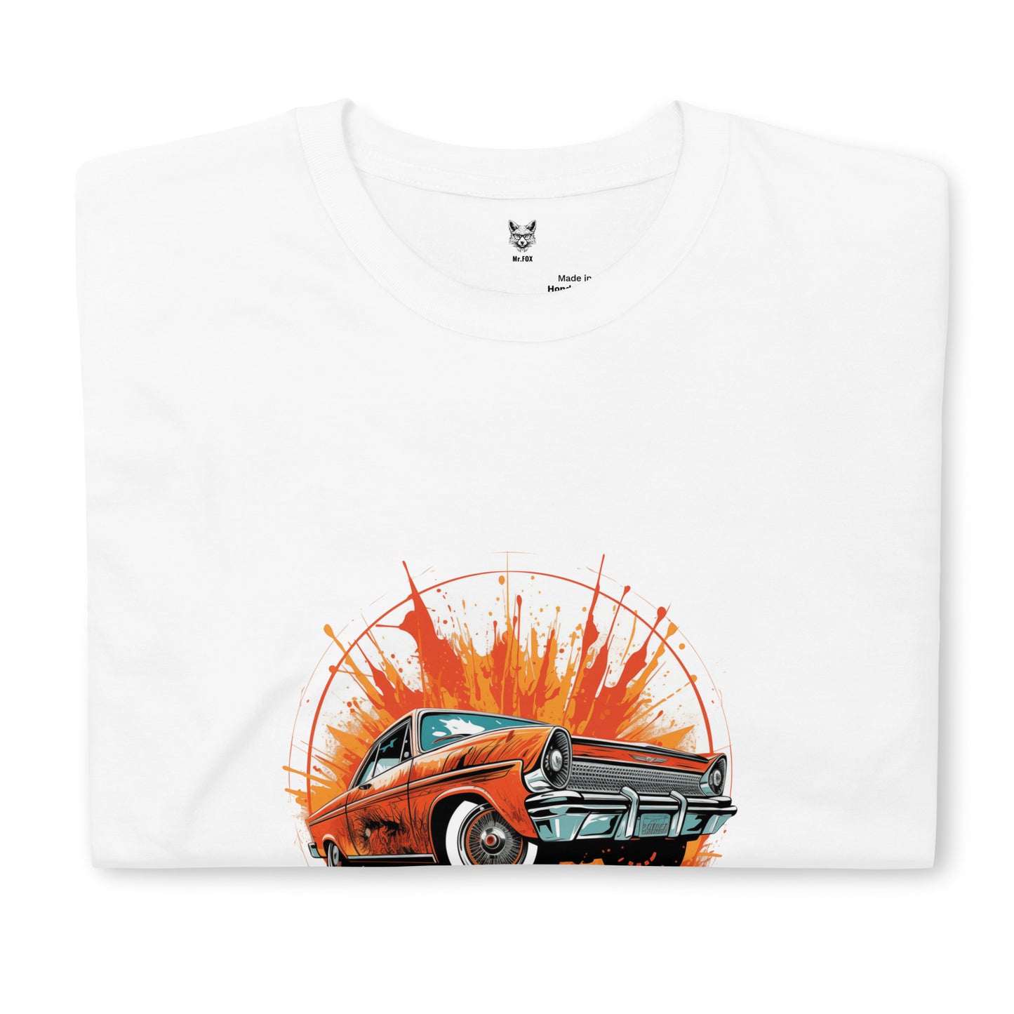 T-shirt unisex z krótkim rękawem „RETRO CAR” ID: 251 (PREMIUM)