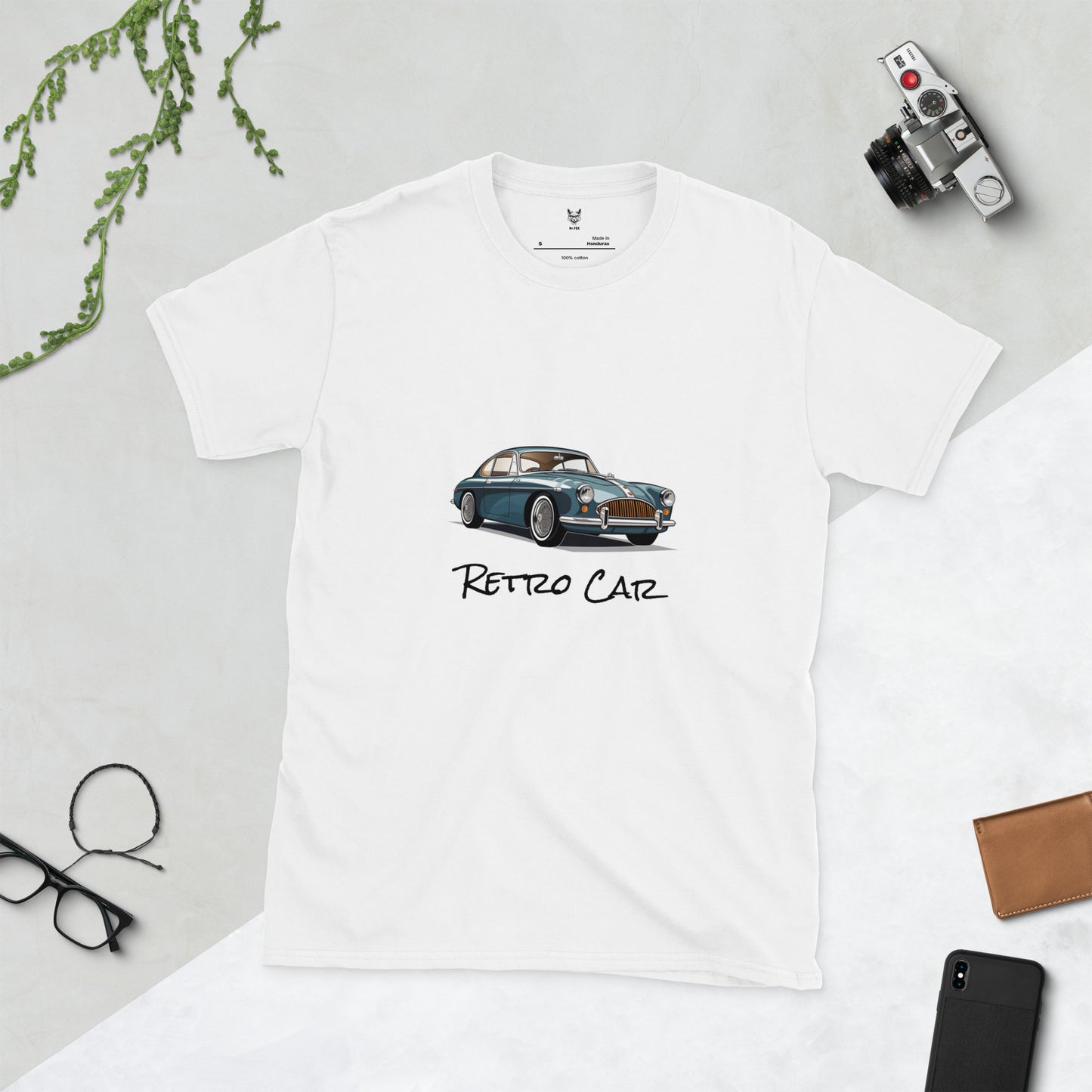 T-shirt unisex z krótkim rękawem „RETRO CAR” ID: 239 (PREMIUM)