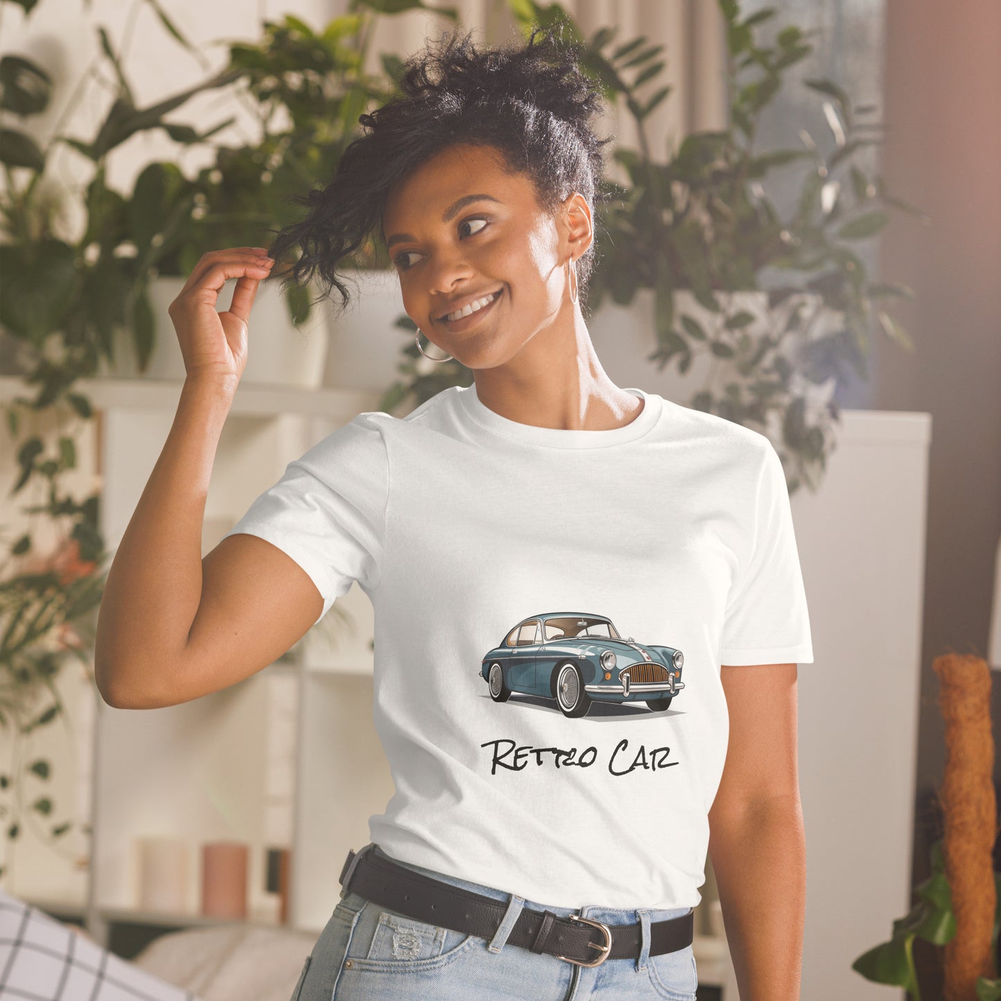 T-shirt unisex z krótkim rękawem „RETRO CAR” ID: 239 (PREMIUM)